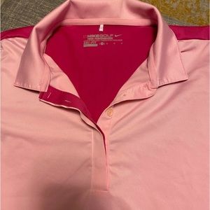 Pink Nike Dryfit Ladies Golf Shirt